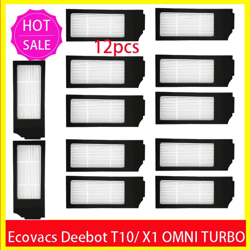 Ecovacs Deebot X1 OMNI / T10 OMNI Robot Vacuum Cleaner Spare Parts, Rubber/Side Brush, Cover, Hepa Filter, Mop Cloth, Dust Bag
