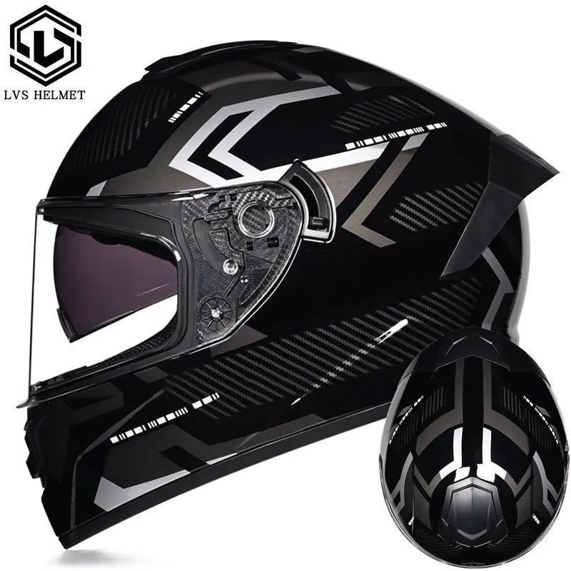 Casques de moto pour hommes et tenue de femme casques de Locomotive à Double lentille Cascos Para Capacete Da Motocicleta