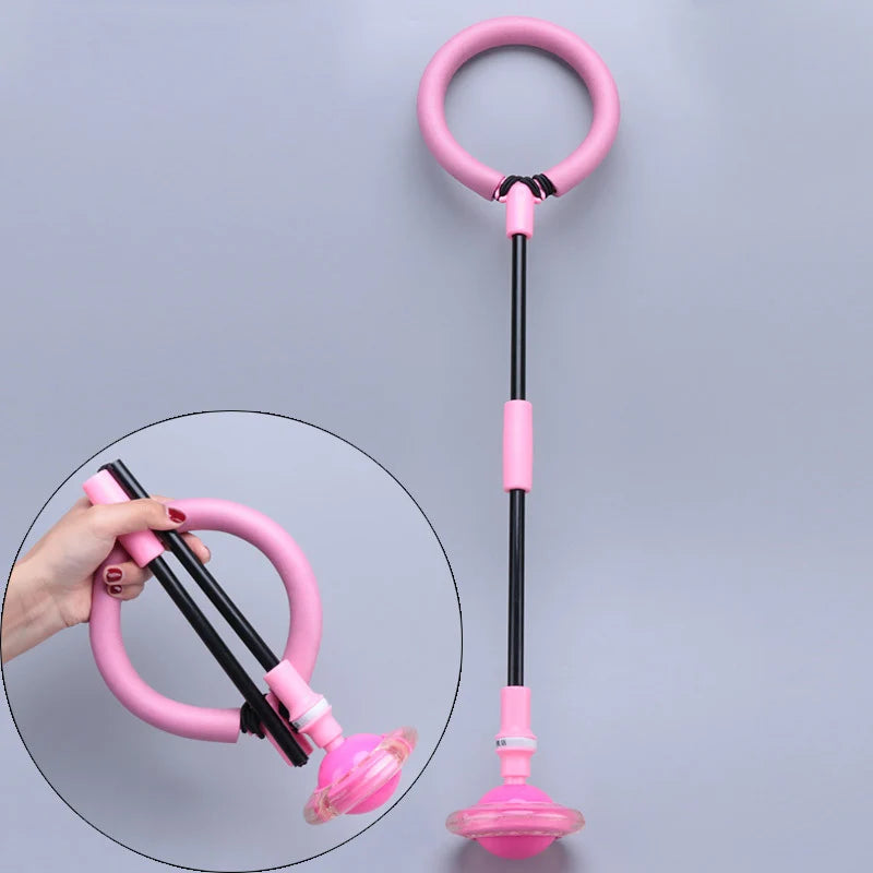 Bolas de rebote intermitentes elásticas, auto luminosas, anillo de salto giratorio para niños y adultos, conjunto de fitness, bola de giro de una sola pierna, regalo novedoso