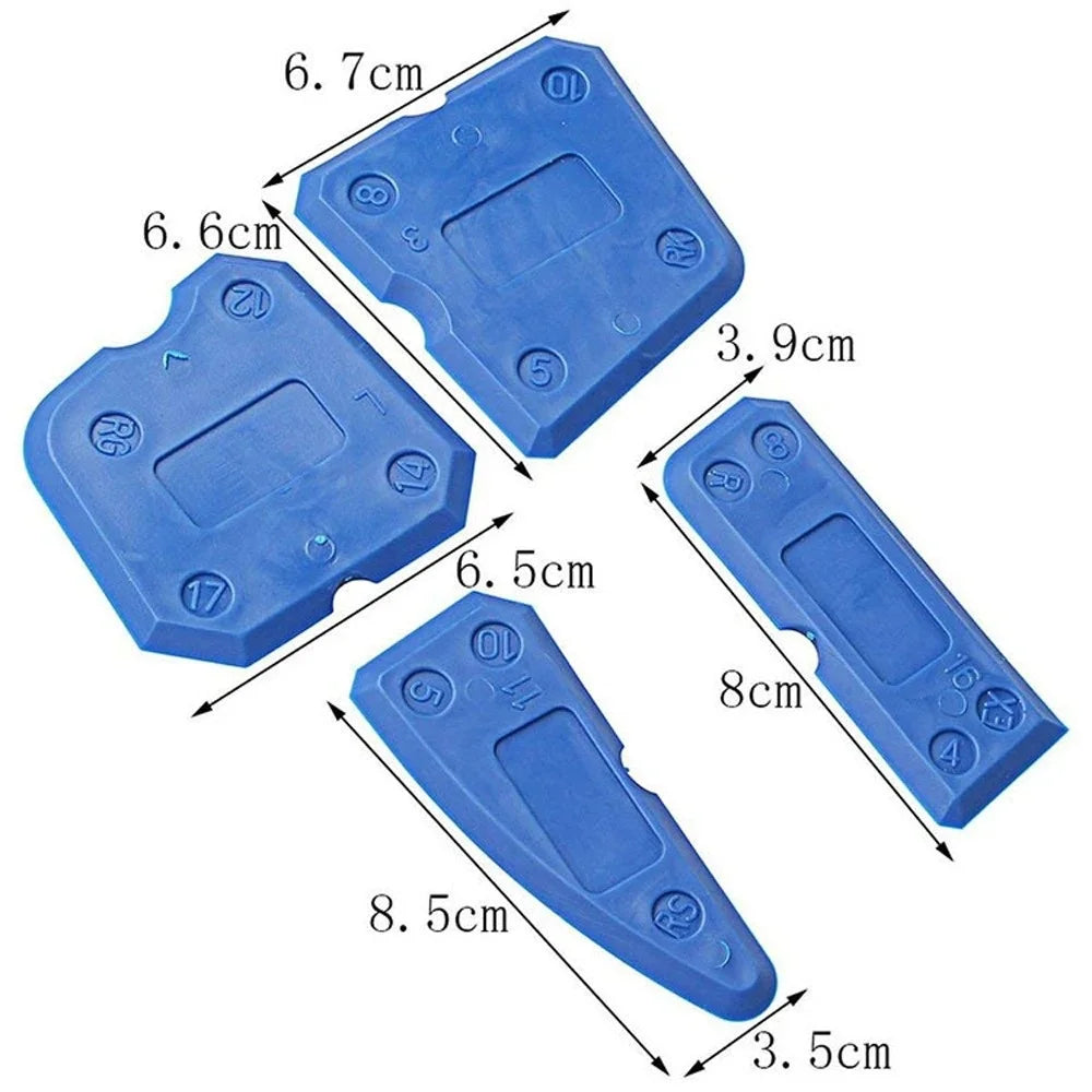 Grattoir à ciment en verre et Silicone, outils de calfeutrage pour la maison, spatule à main pour le nettoyage de la maison, outil de finition, remplissage de coulis, étaler le mastic, 4 pièces