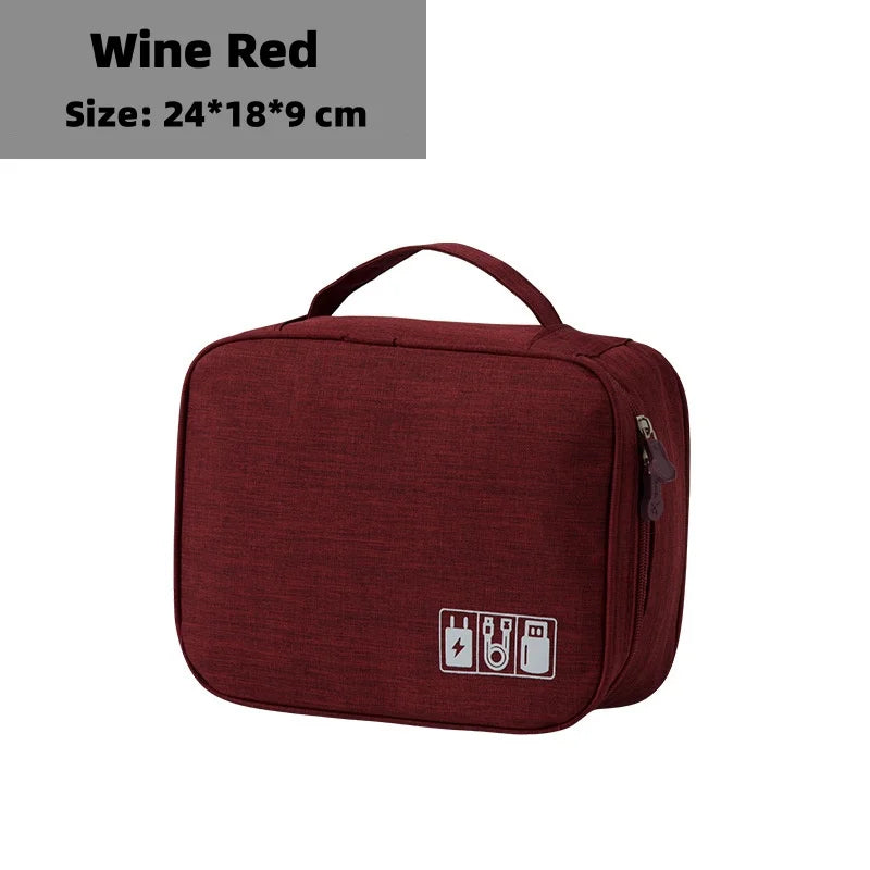 Bolsa de almacenamiento digital electrónica de viaje, multifuncional de gran capacidad para auriculares, funda protectora para cable de datos, bolsa a prueba de polvo de viaje Elec