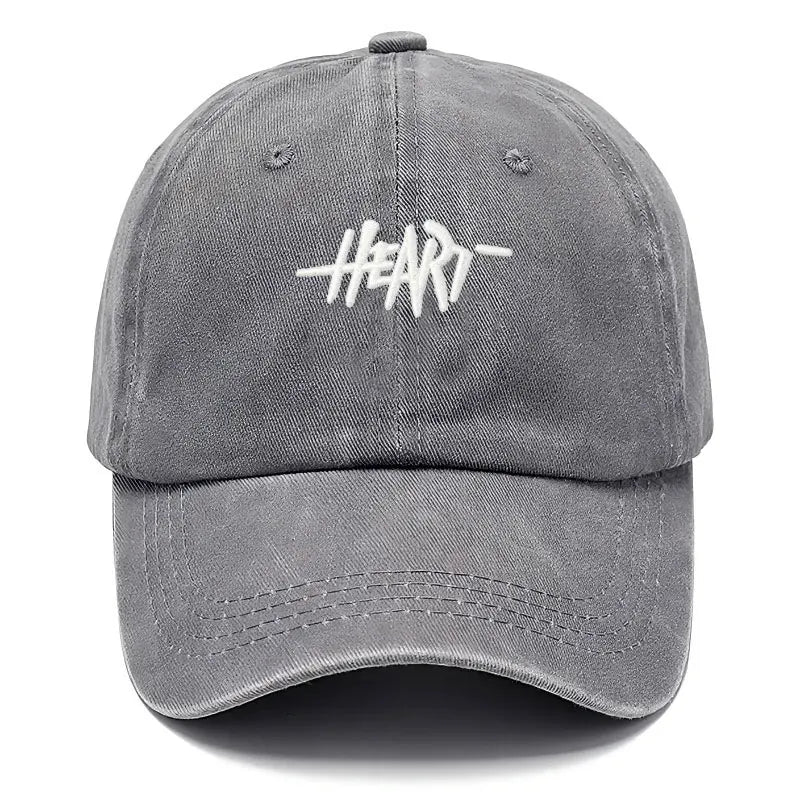 Gorra de béisbol vintage de algodón lavado para hombres y mujeres, bordado de corazón, unisex, suave, estilo camionero Hip Hop, para el día a día y actividades al aire libre