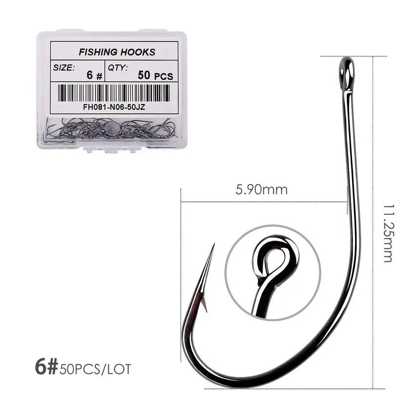 50/10 pièces boîte haute teneur en carbone Maruseigo crochet de pêche poisson gabarit crochet japon carpe crochet pêche cercle crochets mouche matériel de pêche