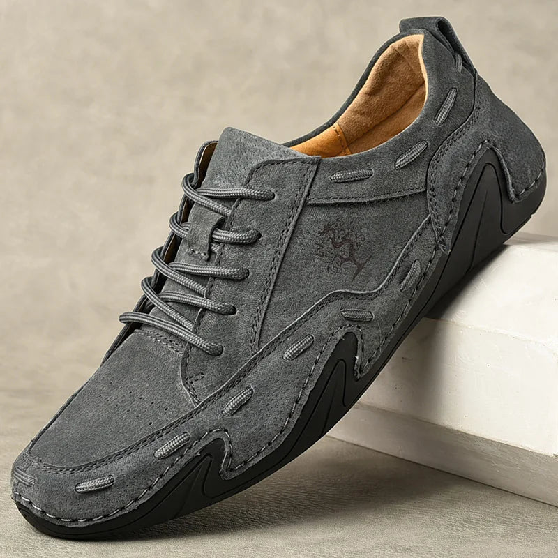 Zapatos casuales de cuero para hombre, zapatillas deportivas hechas a mano, mocasines transpirables, marca de lujo, zapatos náuticos, talla grande 38-48