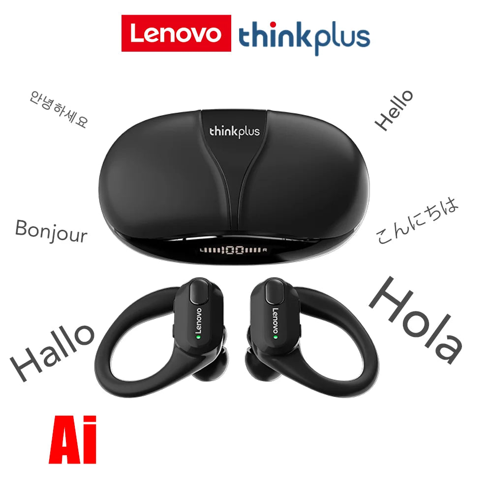 Écouteurs sport sans fil — micro, contrôle boutons, affichage LED, HiFi stéréo, traducteur AI