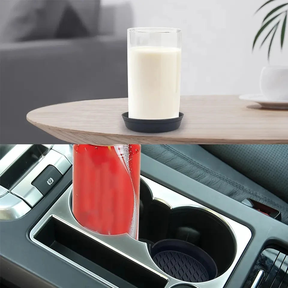 Porte-gobelet noir pour voiture, 2 pièces, insertion antidérapante, sous-verres, tampons, accessoires d'intérieur pour la plupart des tasses