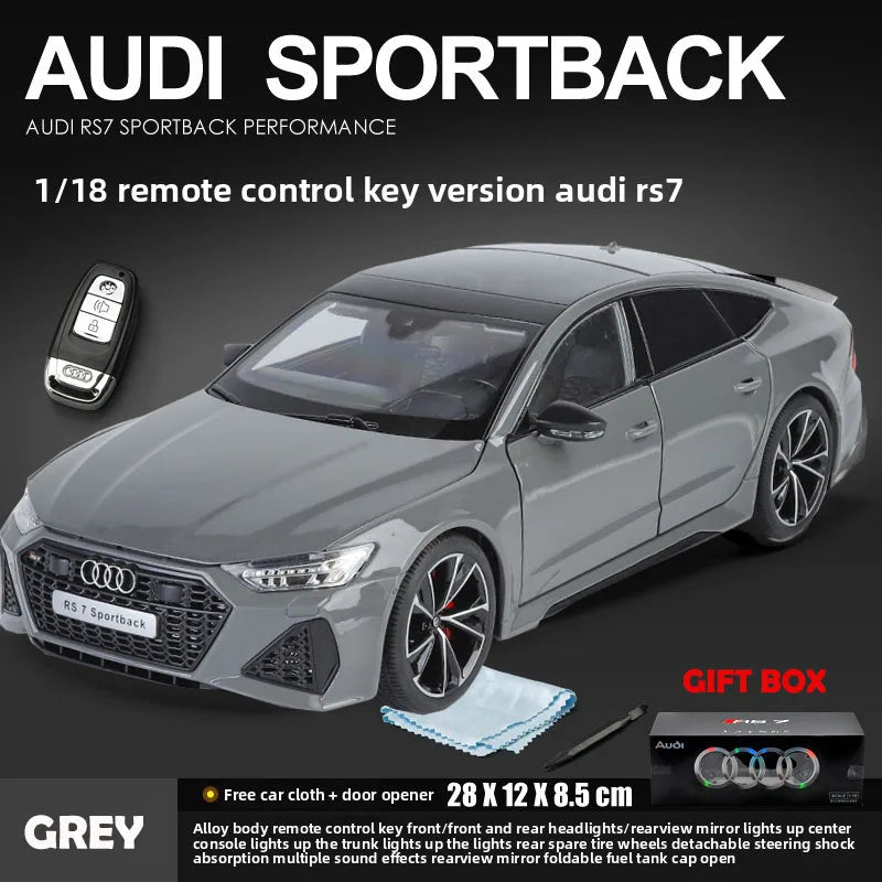 Maqueta de coche de aleación con licencia oficial 1:18 AUDI RS7 Sportback, coche en miniatura coleccionable, decoración del hogar, regalo de cumpleaños para novio