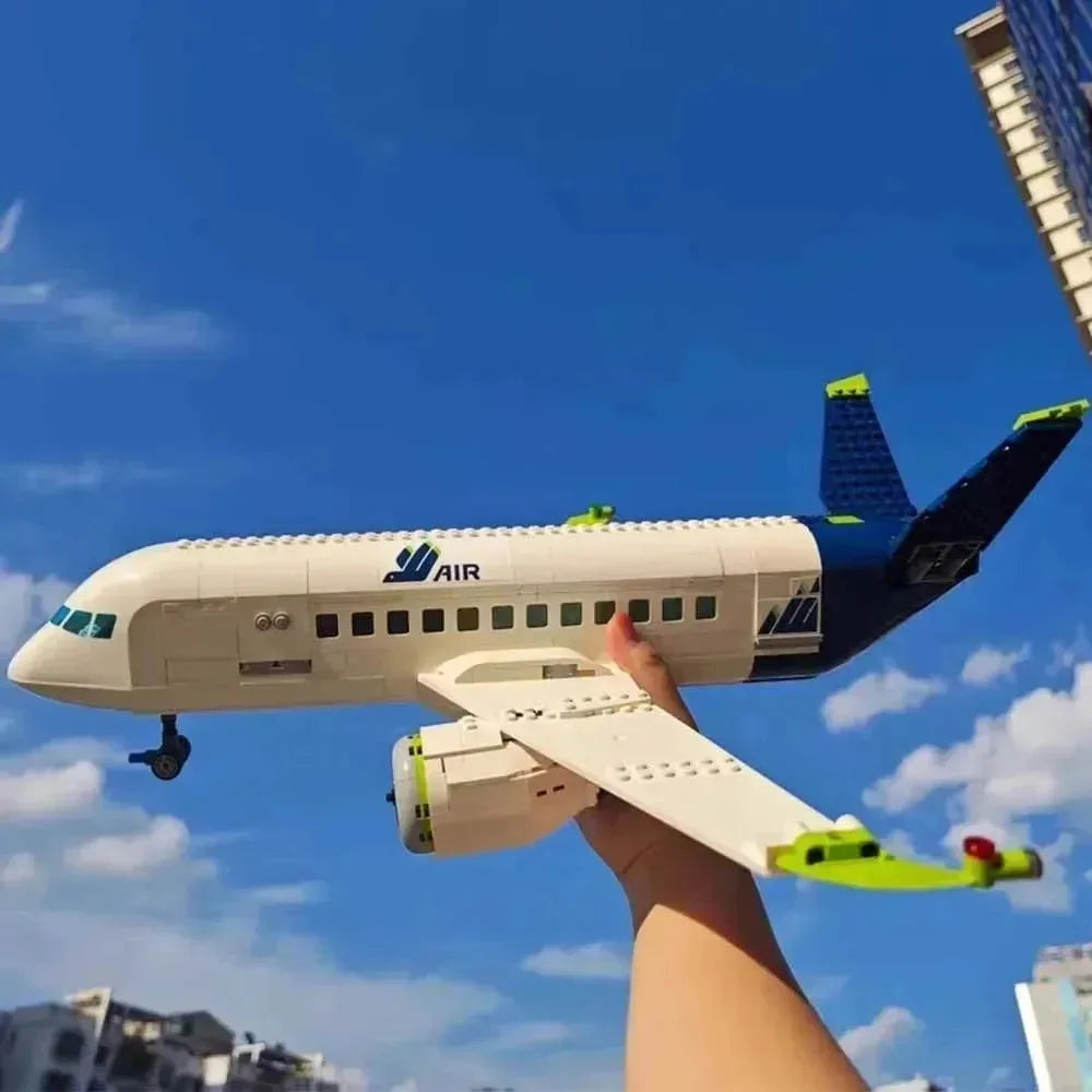 Blocs de Construction Avion Passager 913 Pièces — Cabine Ouvrable Anniversaire