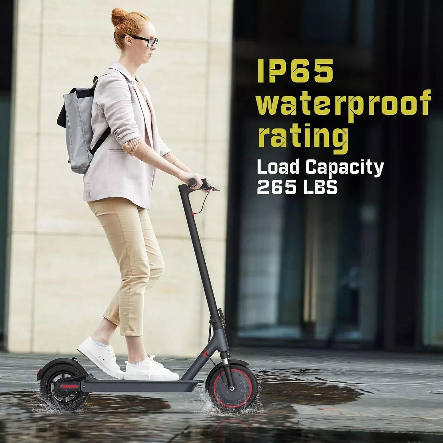 Patinete eléctrico AOVOPRO TMAX de 10 pulgadas 500 W 35 km/h para adultos con APP, inteligente, amortiguador, antideslizante, plegable