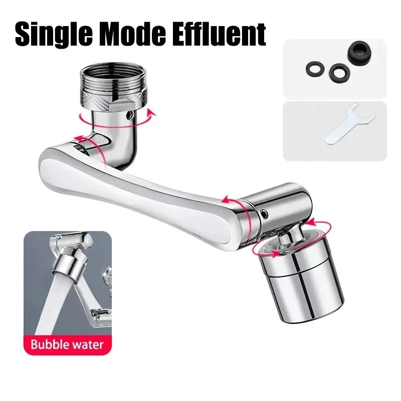 Aérateur de robinet d'extension de bras robotique en acier inoxydable 1080 ° Buse de robinet d'eau pivotante, 2 Modes, extension de robinet, mélangeur de cuisine, aérateur