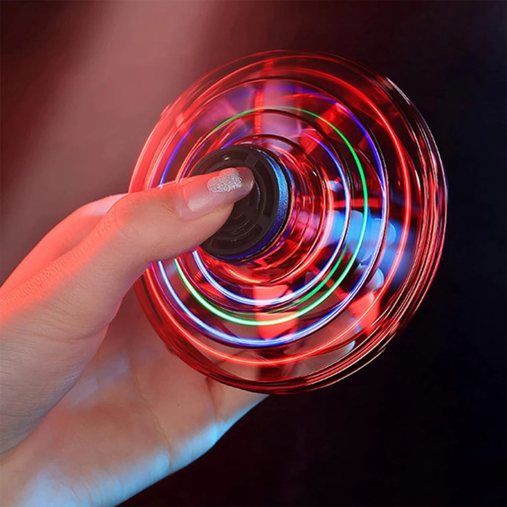 Nuevo LED volante OVNI Spinner de punta de dedo, actualización de helicóptero volador Gyro Flyorb Hover Ball, Mini Drone avión de juguete, regalo de Navidad