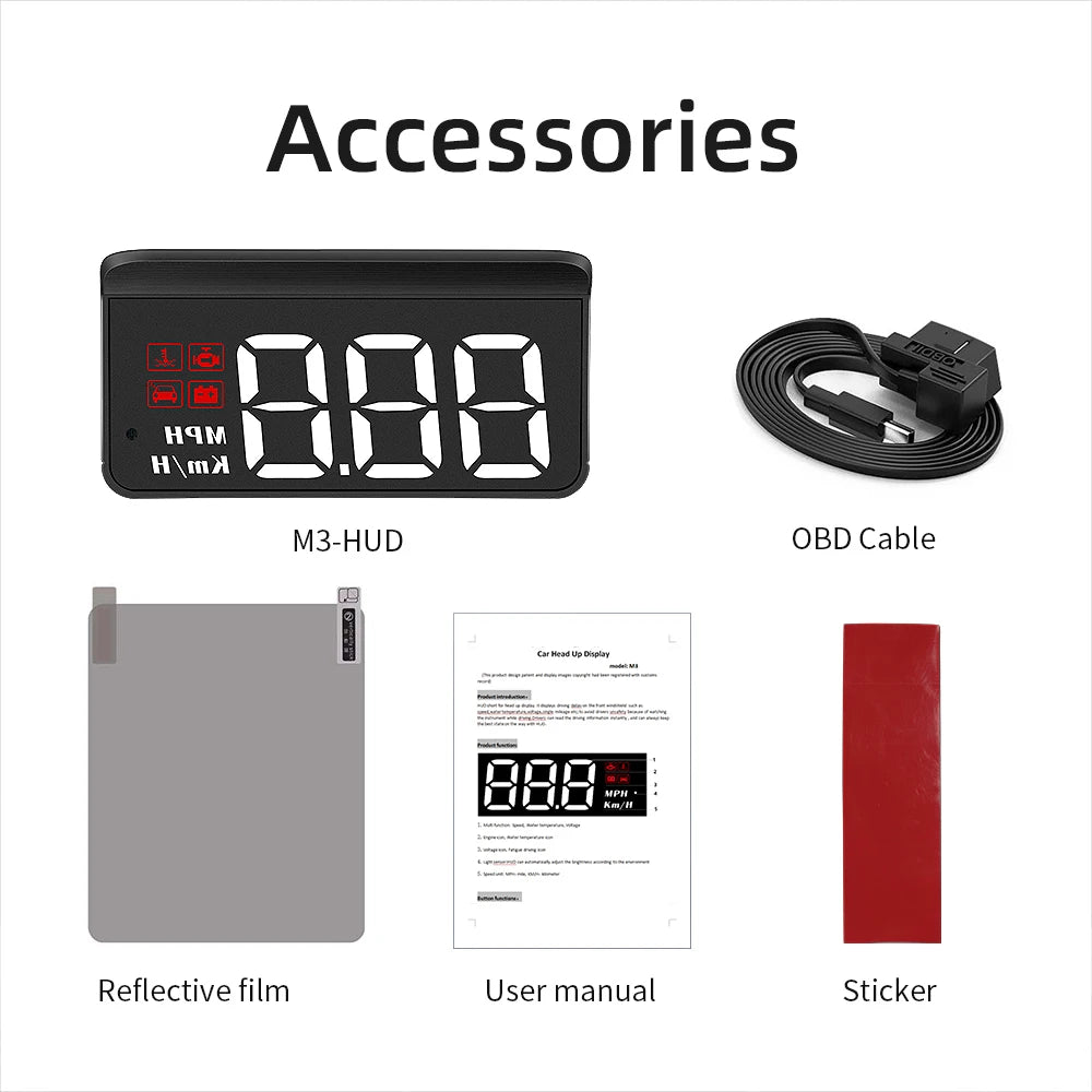 M3 OBD2 M1 GPS HUD visualización Head-Up obd2 computadora proyector de velocidad de coche computadora de a bordo automática alarma de kilometraje de combustible accesorios de coche