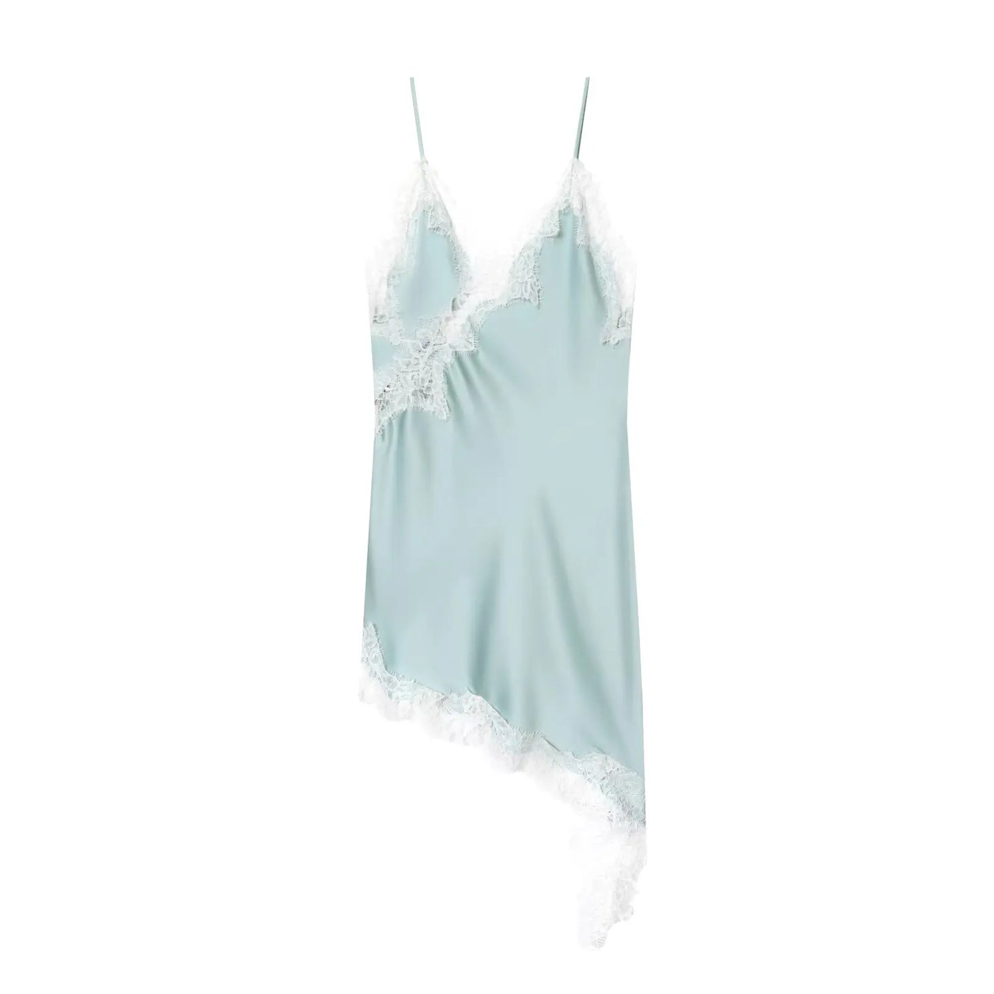 Robe Mini Dentelle Satin Dos Nu Femme — Asymétrique Fête Sexy Plage Été