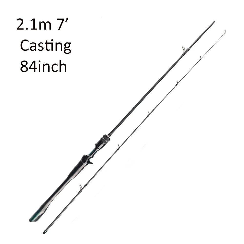 FISHINGFANS ORCA lumière moyenne ML puissance haute teneur en carbone mer eau douce basse conique arrondi côtelé tige de pêche en croisement