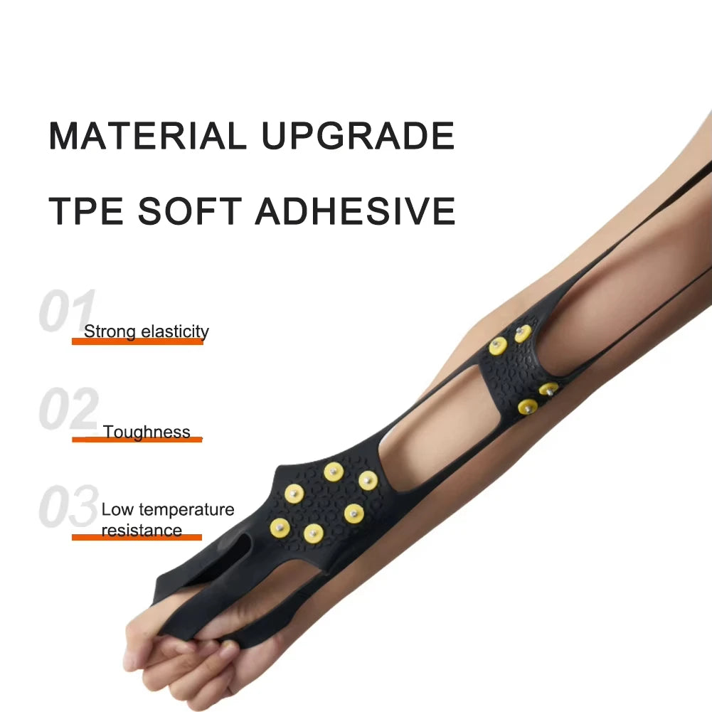 Cubrezapatos con garras de nieve para exteriores para hombres y mujeres, crampones de escalada de 10 dientes, crampones antideslizantes, accesorios de senderismo