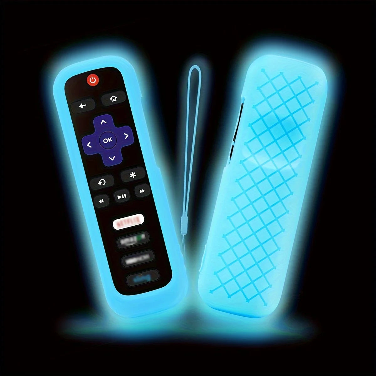 Télécommande lumineuse en silicone avec corde — 1/2/3 pièces, compatible TV universelle