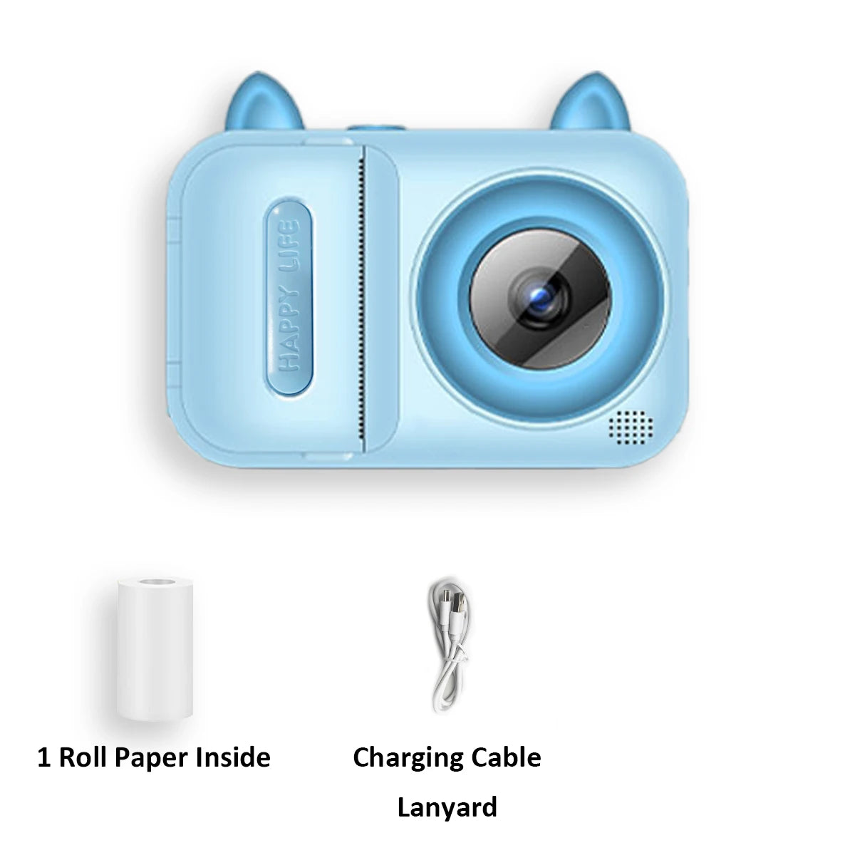 Digital instant print camera photo printer, with highly refractive polymer lens, USB rechargeable, excellent tool for development