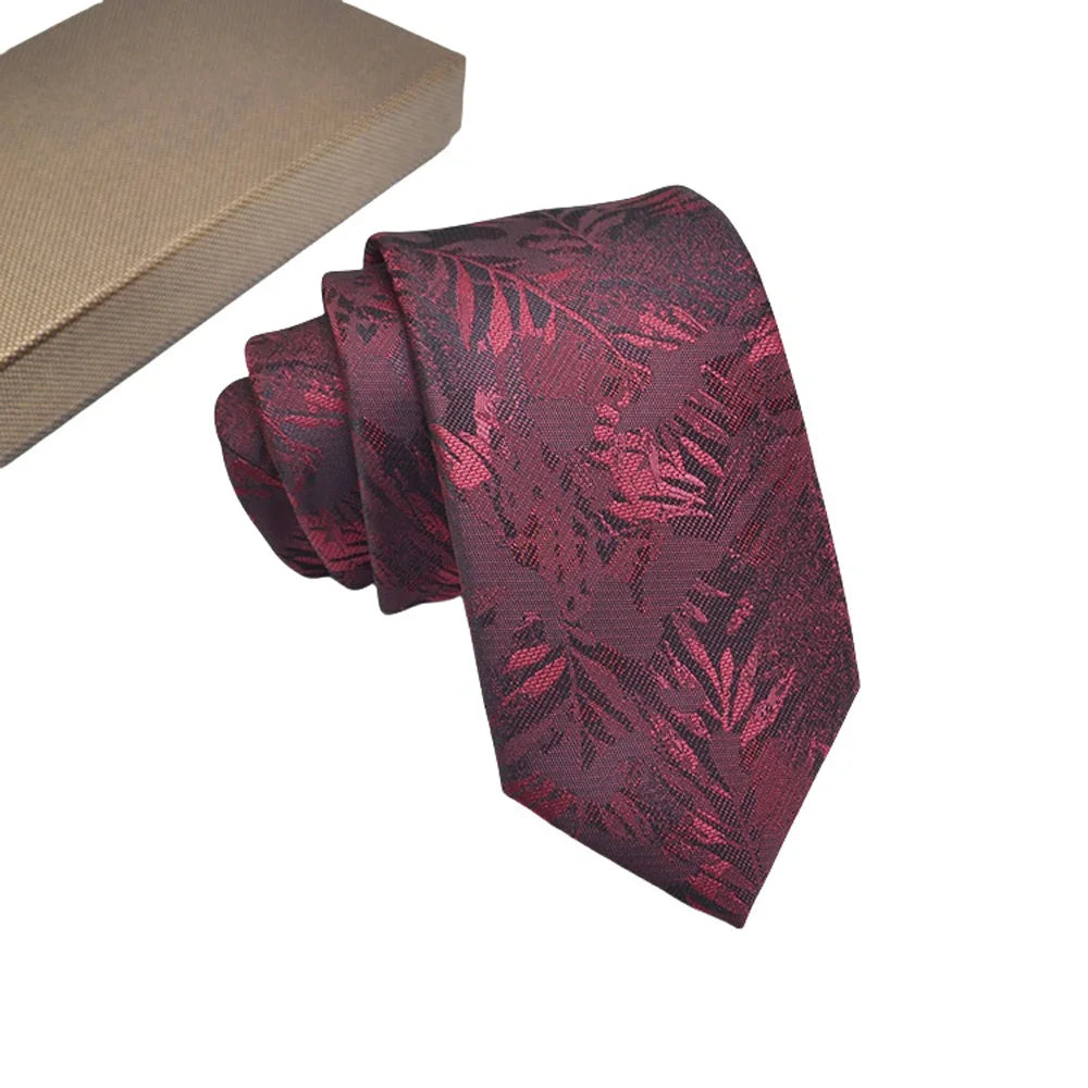 Corbata de jacquard de alta calidad para hombre, diseño floral de 8 cm, accesorios de corbata para uso diario, camisa, traje, corbata, regalos para fiestas de boda, corbata