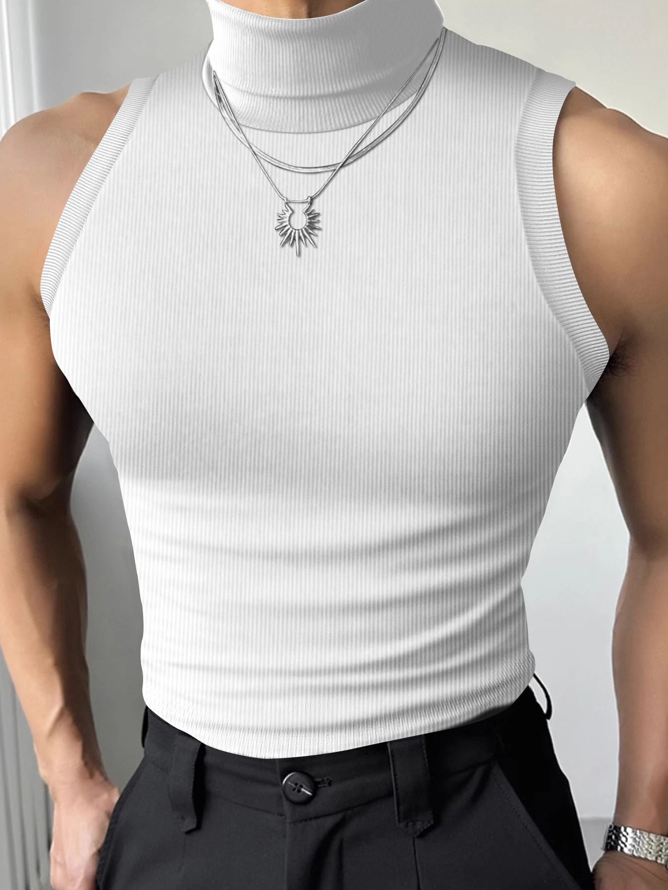 2026 nouveau T-Shirt pour hommes décontracté polyvalent à la mode à manches courtes haut pour hommes débardeur
