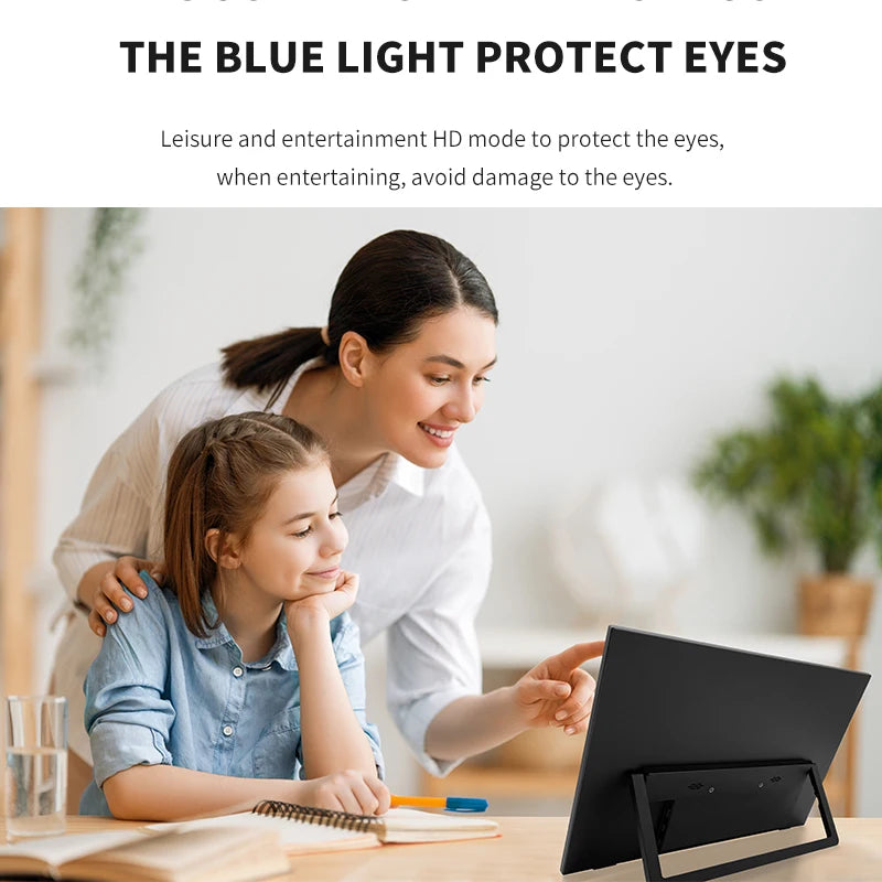 Moniteur portable 14,1 pouces IPS — deuxième écran de jeu, affichage étendu, support intégré
