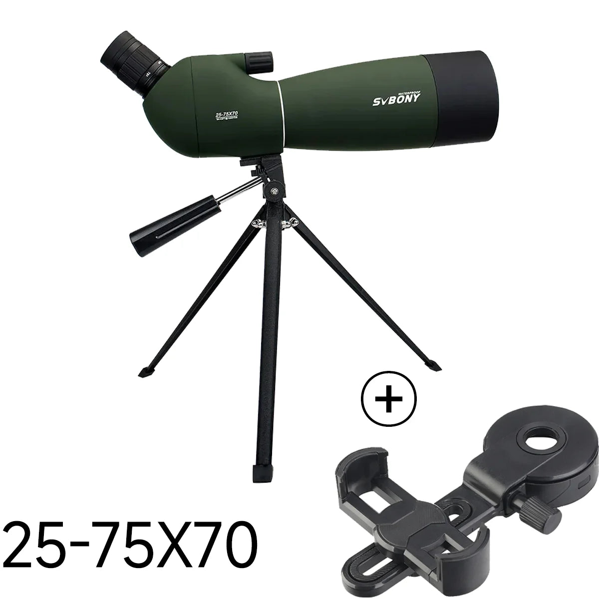 Longue vue monoculaire 50/60/70/80mm Bak4 Porro Prisme — imperméable, adaptateur téléphone, trépied, observation oiseaux