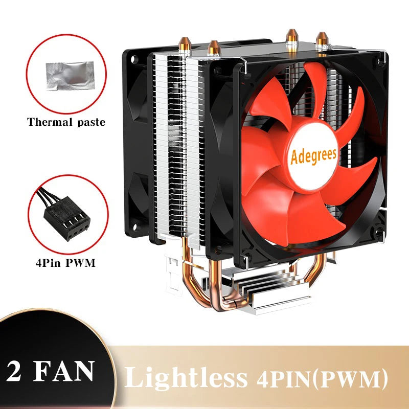 Ventilateur de refroidissement pour processeur Intel, refroidisseur d'air CPU, X79, X99, 3 broches, 4 broches, PWM, LGA 1366, 1151, 1155, 1200, 1700, 2011, AMD, AM3, AM4, AM5