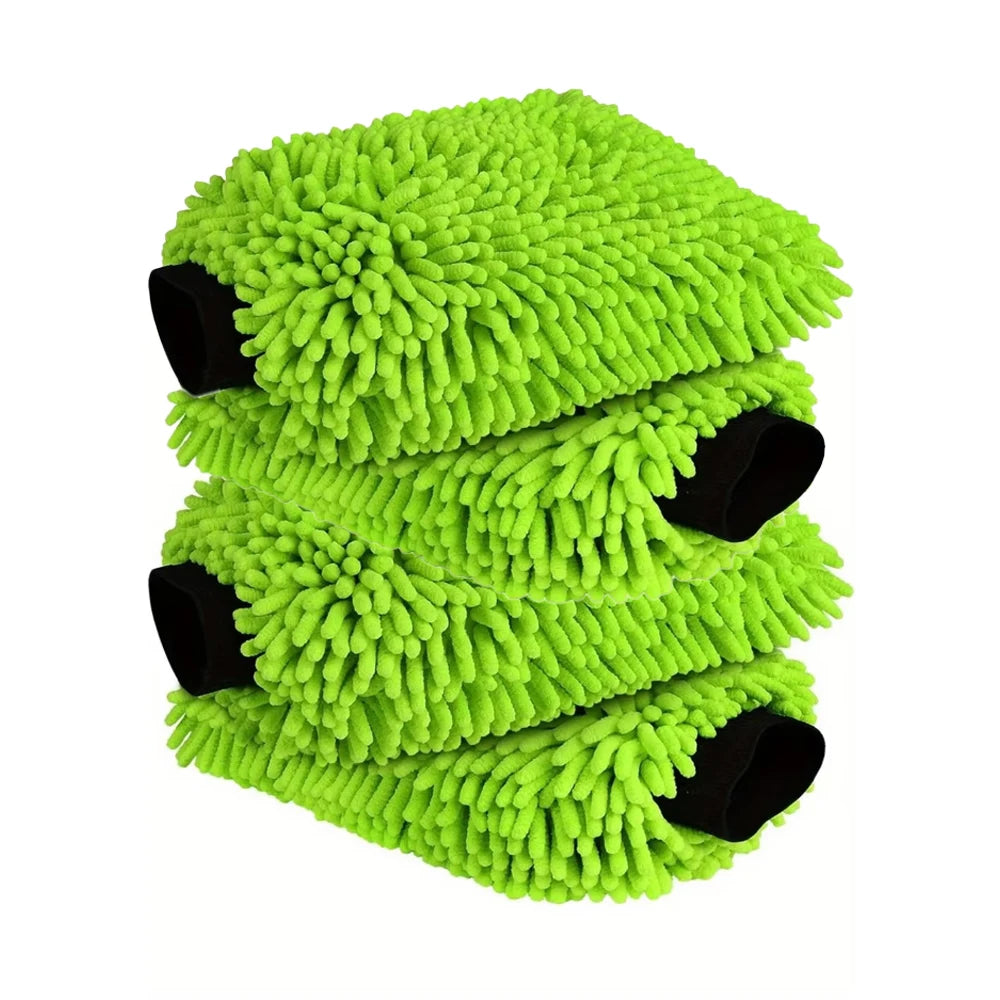 Guantes de lavado de coche de microfibra de chenilla, limpieza de arañazos, cuidado sin pelusa, manoplas suaves, plumero para vehículos de motor, accesorios para motor