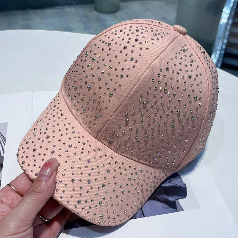 Men and Women Rhinestone Baseball Cap, Cotton, Diamonds, Hip Hop Snapback, Outdoor Visor, Sun Hats