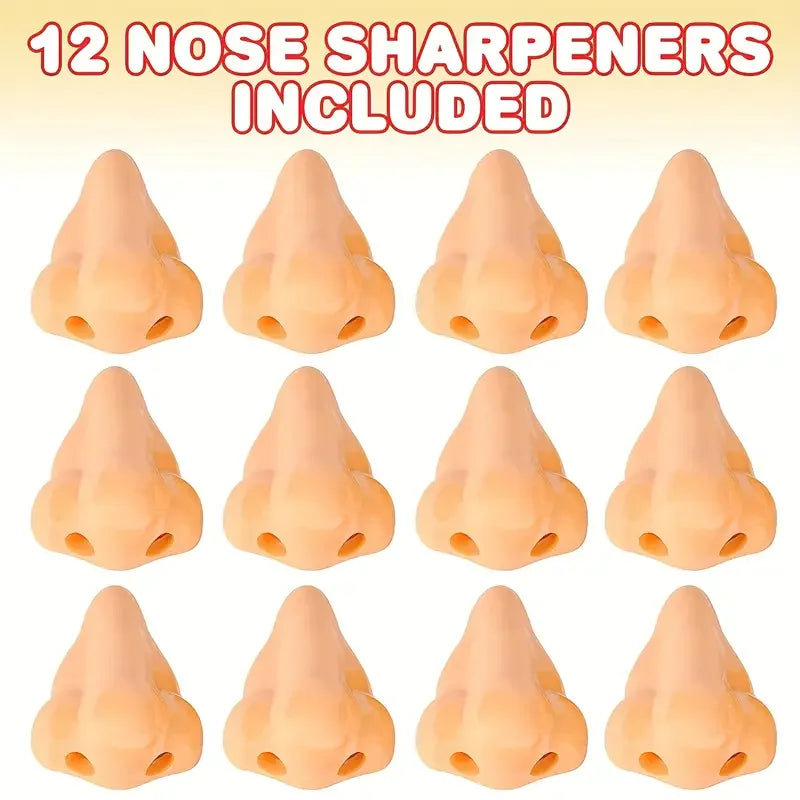 Taille-crayon créatif en forme de nez, 1/12 pièces, taille-crayon amusant, fournitures scolaires, prix pour enfants, cadeaux de fête