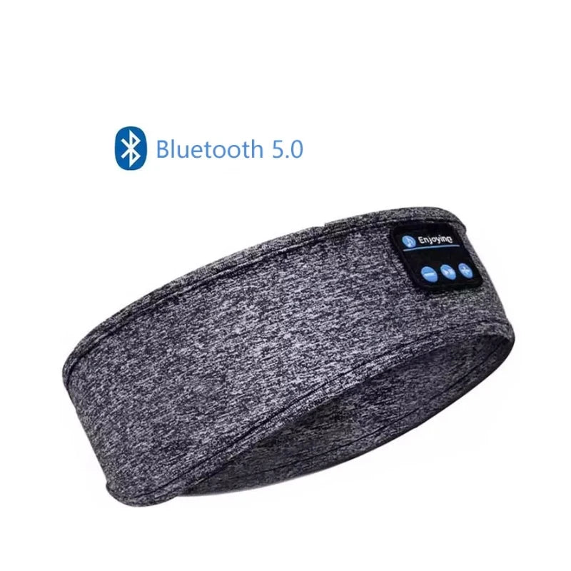 HUAWEISHI Auriculares deportivos Bluetooth 5.0 diadema elástica inalámbrica para dormir, máscara de ojos, auriculares inalámbricos, diadema