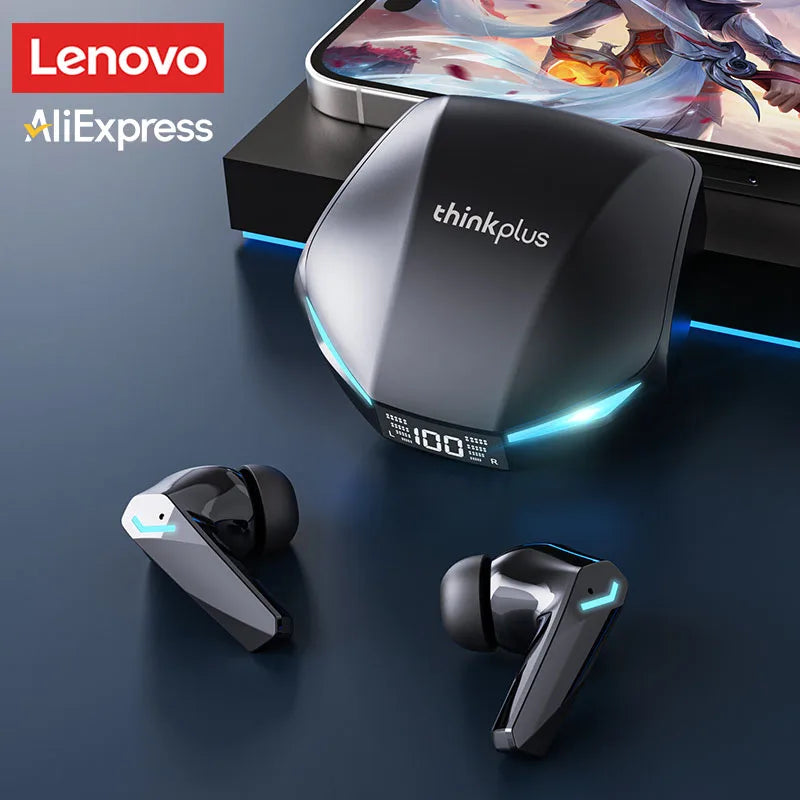 Auriculares inalámbricos Lenovo GM2 Pro Bluetooth 5.3 para juegos, baja latencia, modo dual, música, auriculares deportivos intrauditivos con micrófono