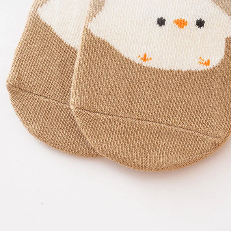 6 pares de calcetines antideslizantes para niños, calcetines de piso cómodos con diseño de zorro y oso de dibujos animados para niños y niñas