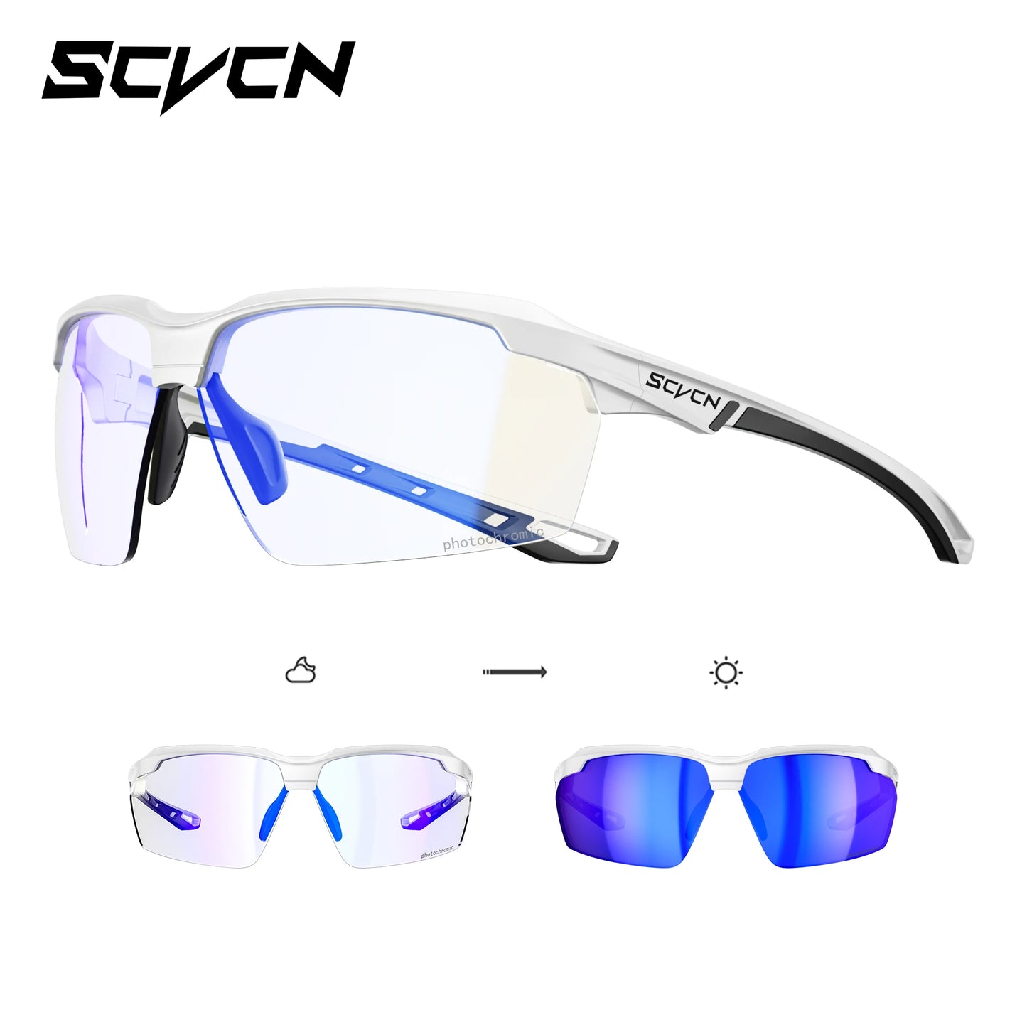 Lunettes de cyclisme photochromiques UV400 — sports de plein air, course, VTT, vélo de route, hommes et femmes