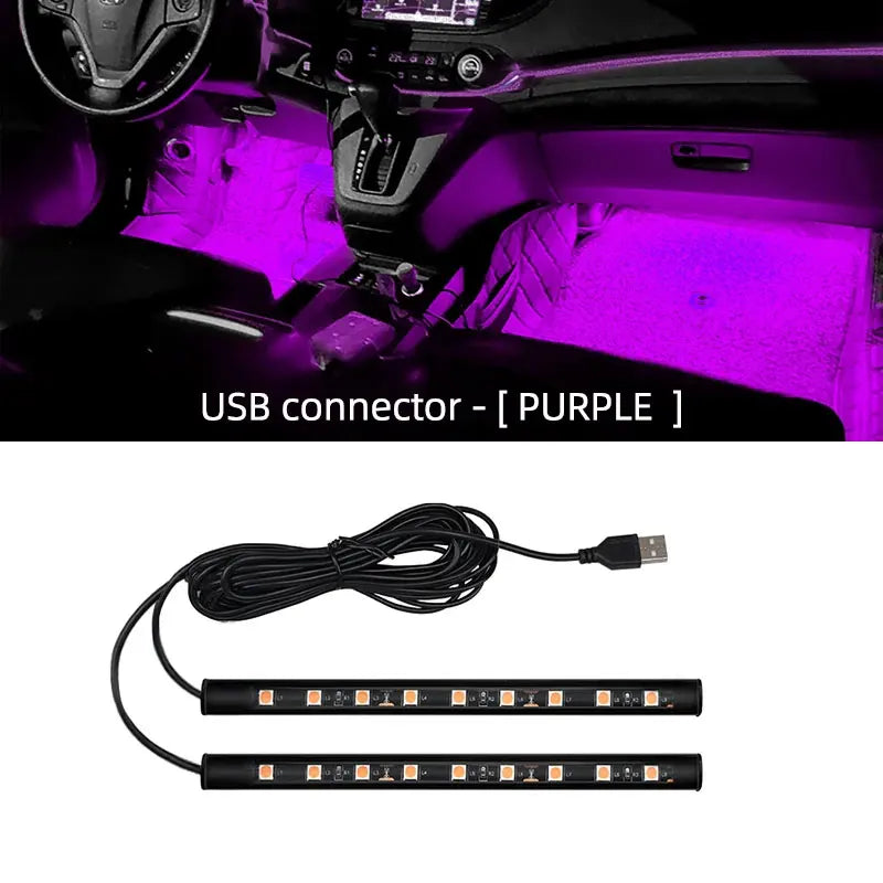 Bande lumineuse LED pour intérieur de voiture, Kit de rétro-éclairage 5V USB, lampe néon d'ambiance décorative pour voiture, accessoires de véhicule, nouveau