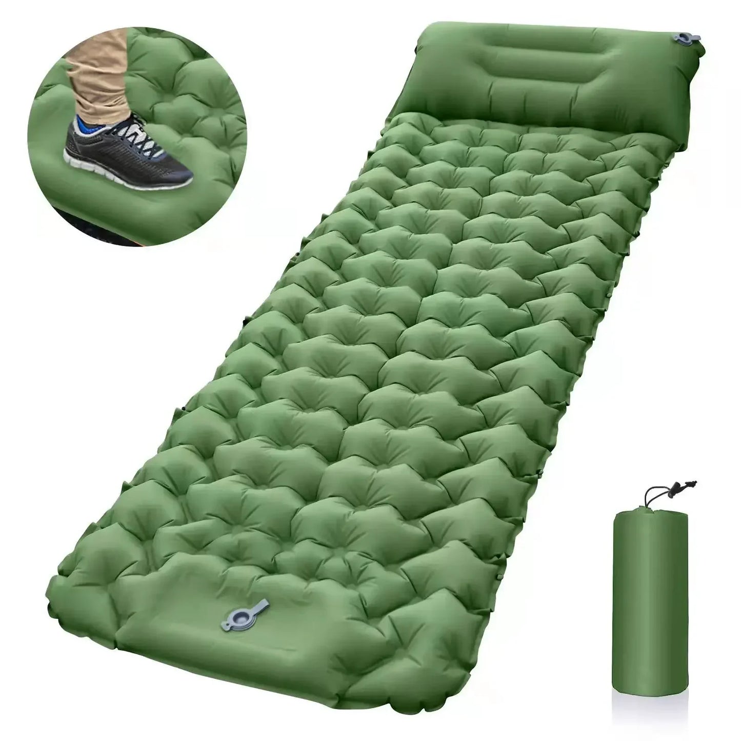 Coussin de couchage d'extérieur, matelas gonflable de Camping avec oreillers, tapis de voyage, lit pliant, coussin d'air ultraléger, randonnée Trekking