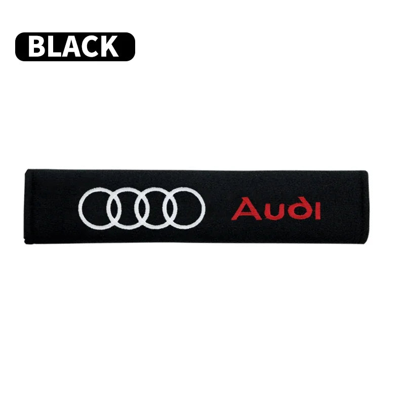 Seat Belt Shoulder Protection Pad with Car Logo, 1/2pcs, for Audi A3 A4 A5 A6 A7 A8 S4 S5 S6 S7 S8 RS3 RS4 RS5 Q3 Q5 Q7