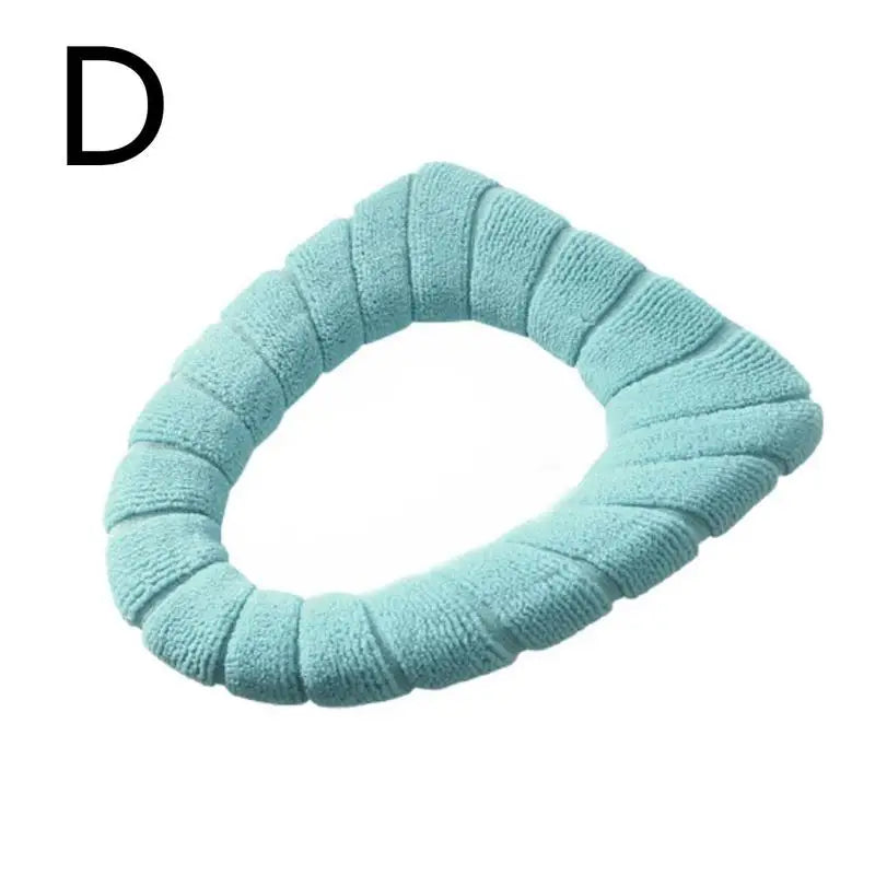 Winter Warm Toilet Seat Cover, Closer Tool Mat, 1 Piece, Washable Bathroom Accessories, Pure Color Knit, O-shaped Soft Cushion, Toilet Seat