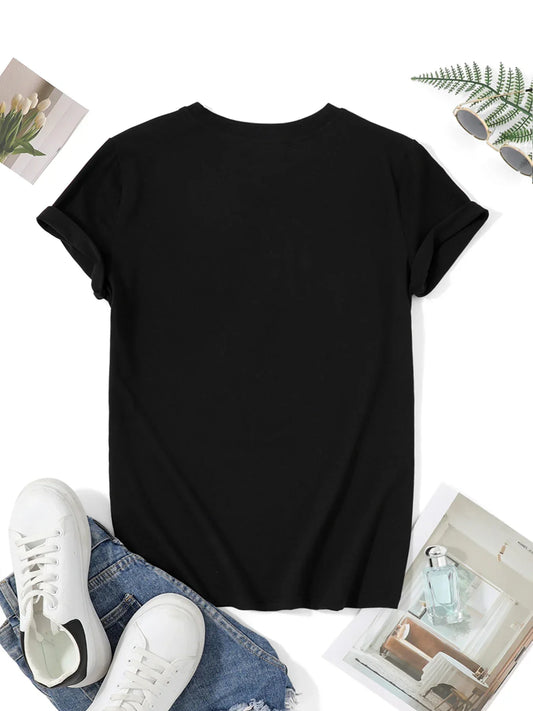 T-shirt pour femme SUPER MAMIE D`Amour avec imprimé lettres, manches courtes, col rond, style décontracté pour l'été et le printemps