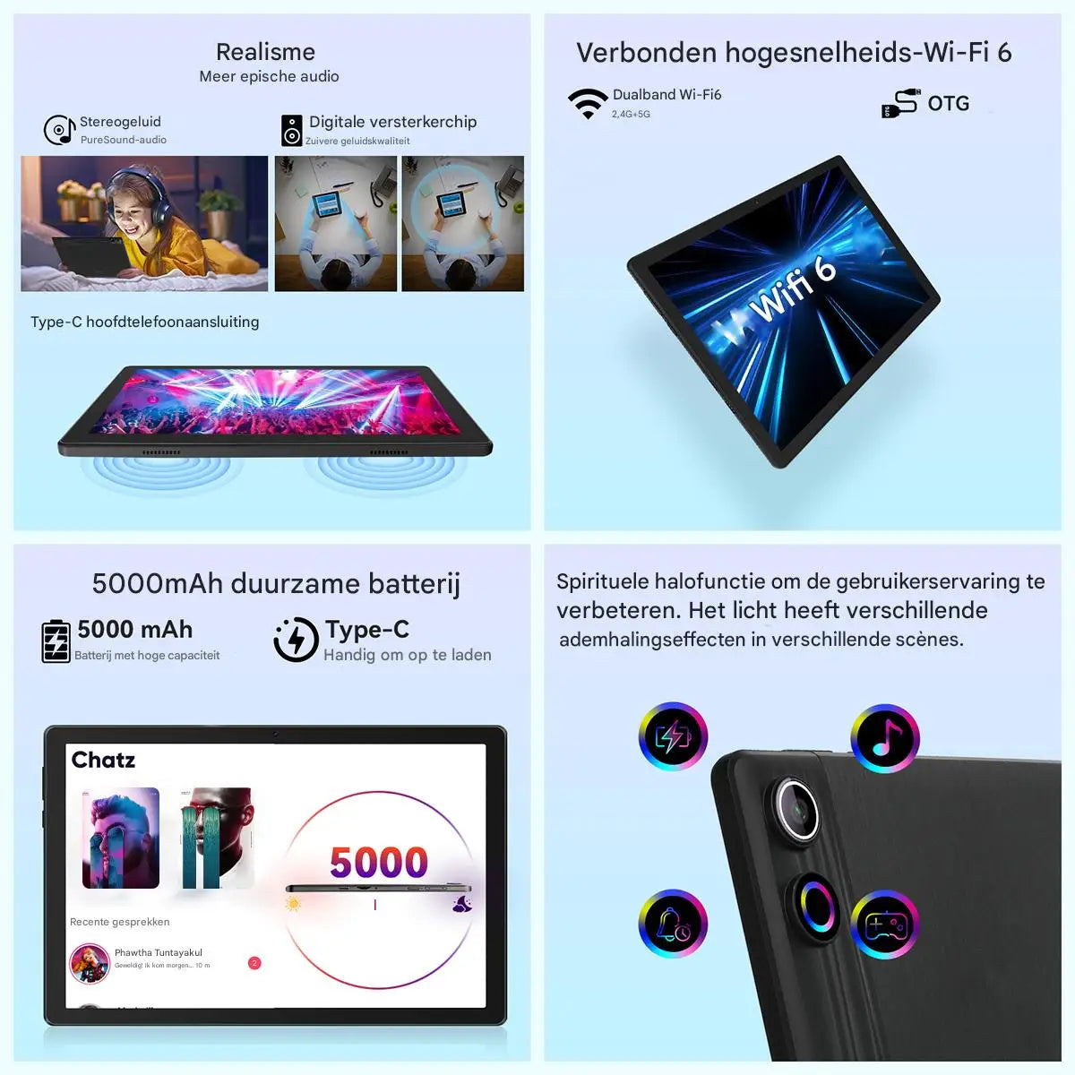 Tablette Android 15 la plus récente 2026, 10 pouces, 20 Go + 64 Go extensible à 1 To, Widevine L1, GMS, 5000 mAh, avec stylet, clavier, souris, écouteurs et étui