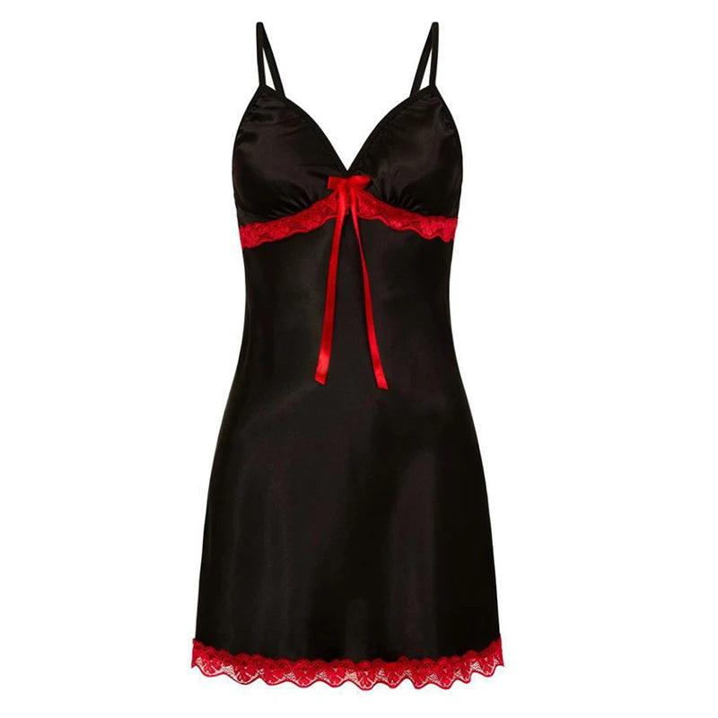 Mujer lencería sexy de seda satinada, camisón sin mangas, pijama, camisón, talla grande, ropa de dormir cómoda