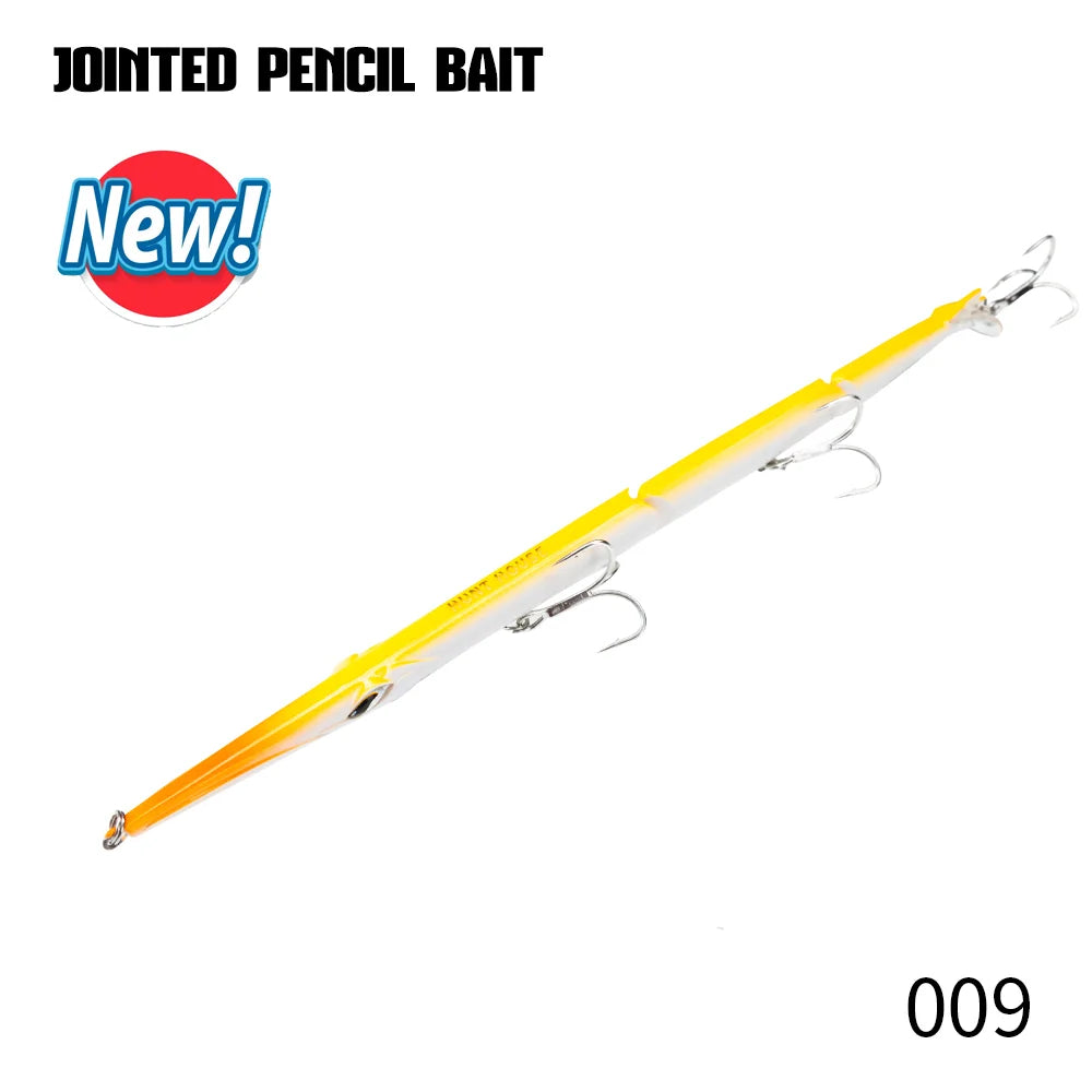 Leurre de pêche articulé Hunthouse, 3 sections, 180 mm/22 g, 255 mm/30,6 g, leurre nageur coulant pour la pêche au bleu-feuille et au bar.