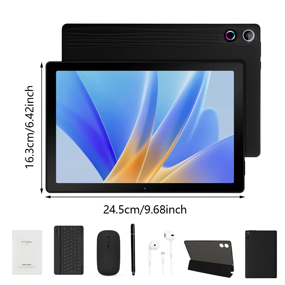 Tablette Android 15 la plus récente 2026, 10 pouces, 20 Go + 64 Go extensible à 1 To, Widevine L1, GMS, 5000 mAh, avec stylet, clavier, souris, écouteurs et étui