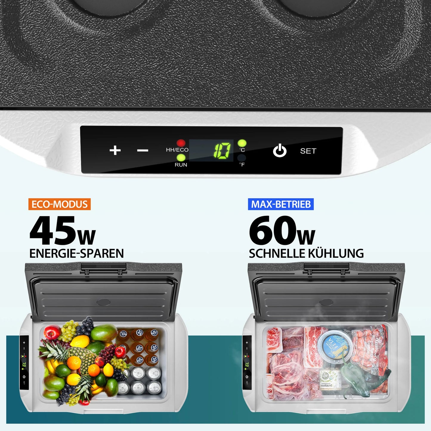 Réfrigérateur compresseur polyvalent de 21 L pour les déplacements : contrôlé par application, 12 V/240 V, plage de température -20°C ° C à 20 ° C, efficacité énergétique