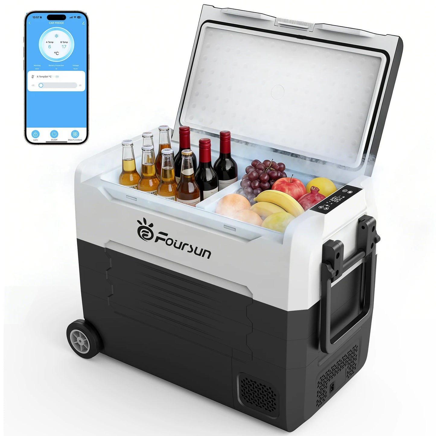 Réfrigérateur de voiture 21/25/35/45/55L — Bluetooth, application, compresseur portable, camping, voyage