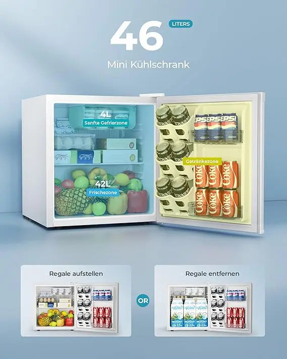 Mini Réfrigérateur 46 L — Porte Réversible, Économie d'Énergie, Chambre & Bureau