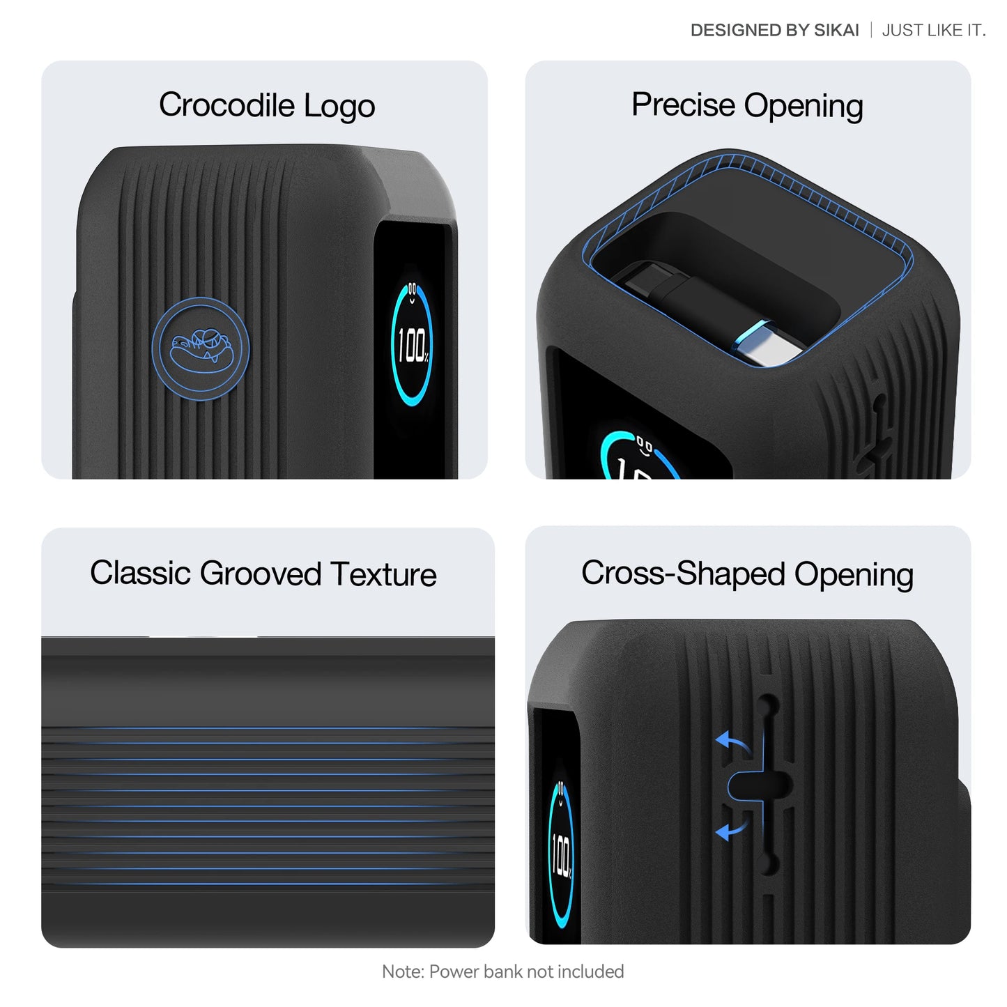 Étui en silicone pour Anker Zolo, 25000mAh, 165W, batterie externe, chargeur portable, étui de protection, étui de transport de voyage, TF, sac de rangement