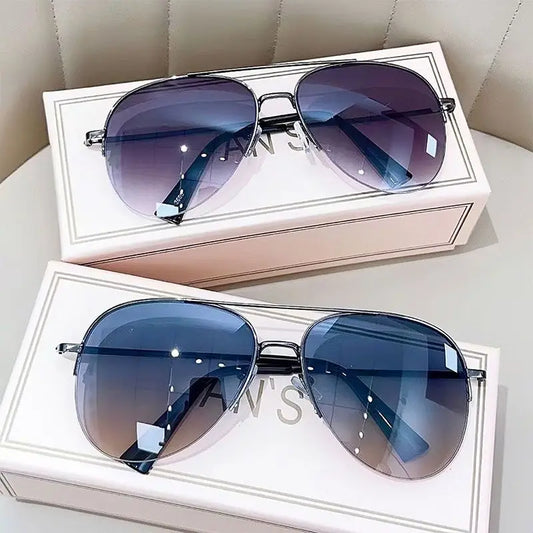 Men's Fashion Gradient Sunglasses Large Frame Pilot Sunglasses Anti-glare Design Lunette De Soleil Homme UV400 (without box)