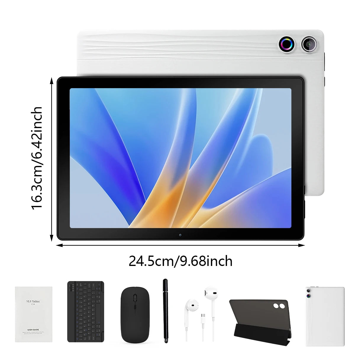 Tablette Android 15 la plus récente 2026, 10 pouces, 20 Go + 64 Go extensible à 1 To, Widevine L1, GMS, 5000 mAh, avec stylet, clavier, souris, écouteurs et étui
