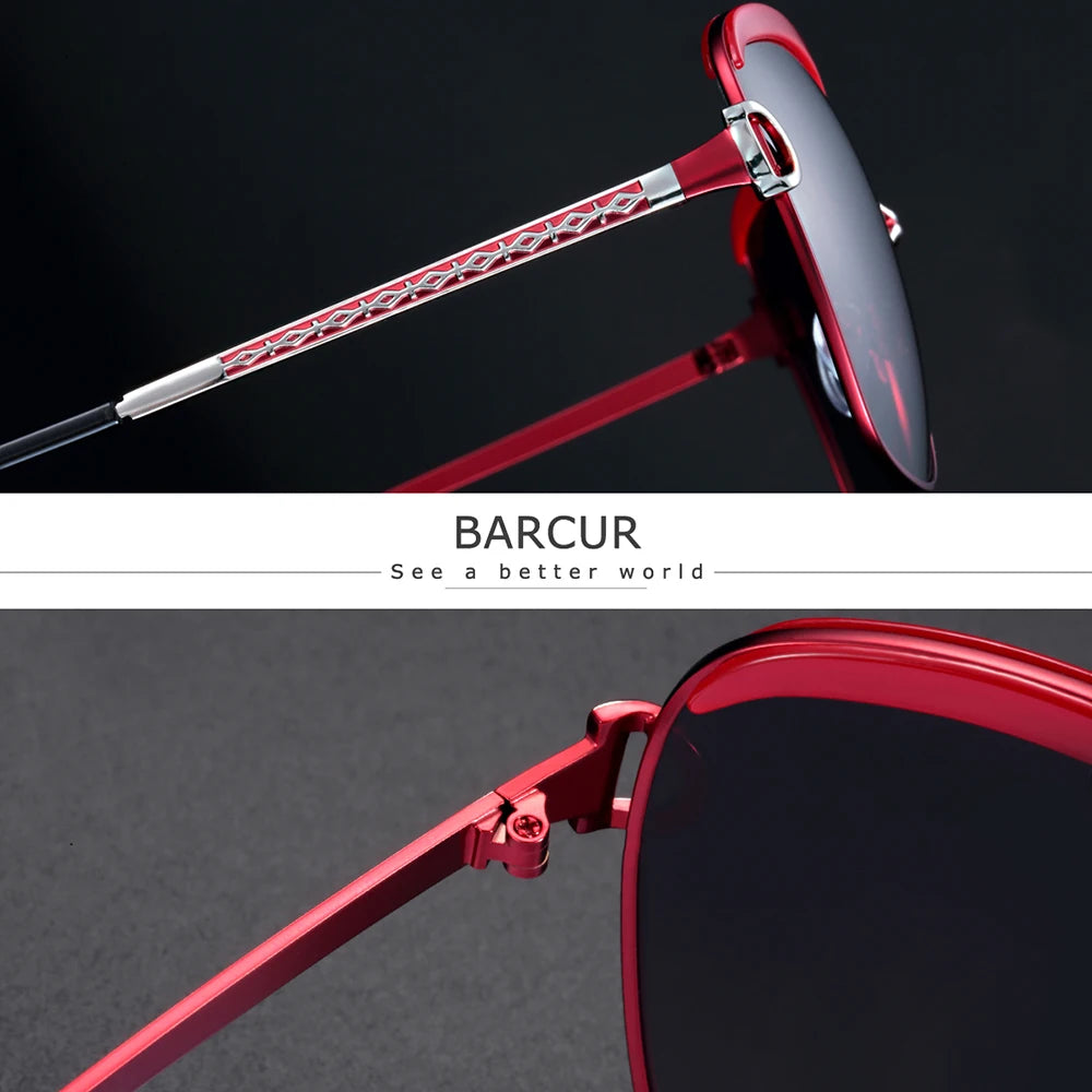 Lunettes de soleil polarisées femme — dégradé, lentille ronde, carré, luxe