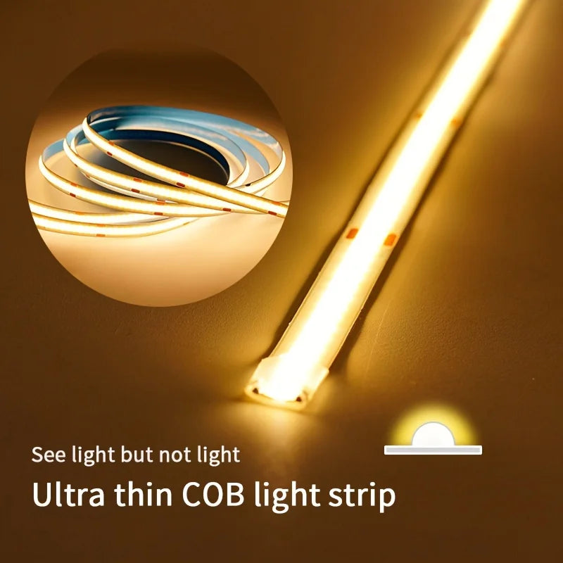 Bande Lumineuse LED COB Tactile, Gradateur Flexible, Ruban à Diodes, USB, Linéaire, Éclairage Nik, Lampe, Salle, Bricolage, TV, Miroir, Rétro-Éclairage, Décoration Murale, 5V